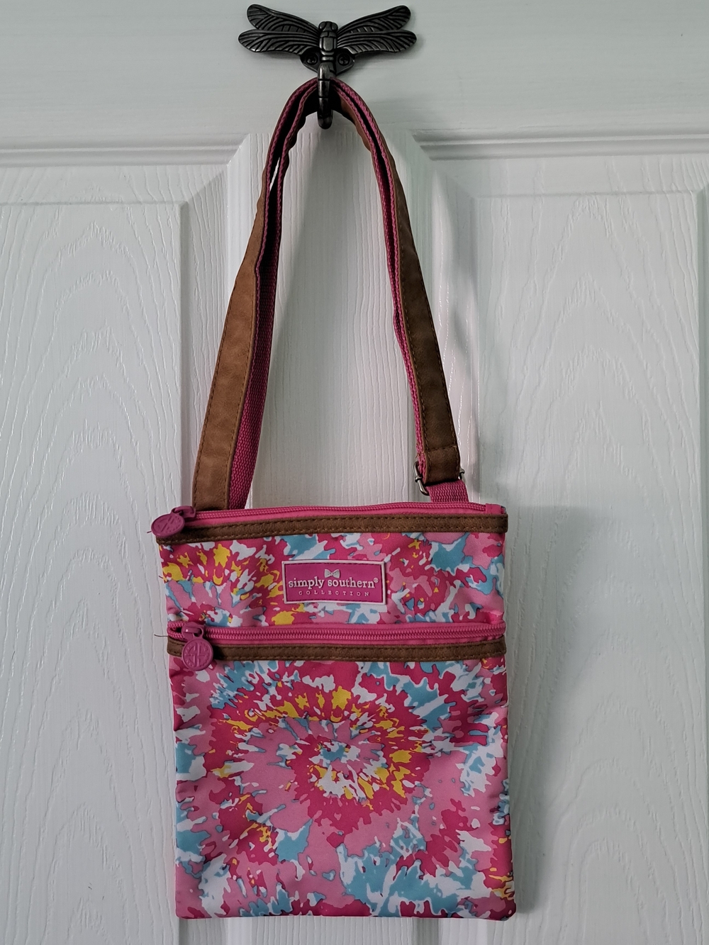 Simply Southern Pink Floral Crossbody Bag